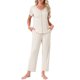 thumbnail image 1 of INSPIRE CHIC Conjuntos de Pijamas de Mujer Verano Ropa de Dormir con Sujetador Incorporado Camisetas de Manga Corta y Pantalones Conjunto de Salón con Bolsillos M Beige, 1 of 6