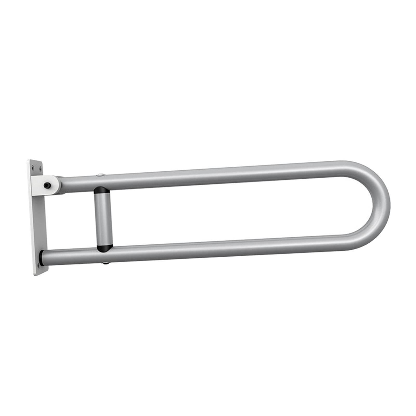 Magideal - Soporte En Apariencia De U Abatible Para El Inodoro Montaje En Pared Aleación De Aluminio Seguridad Para El Inodoro Seguridad Para Discapacitados , Plata