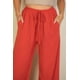 thumbnail image 2 of Saronite Pantalones Minimalistas de Pierna Ancha con Cordón Ajustable en la Cintura, Negros (para Mujer), 2 of 5