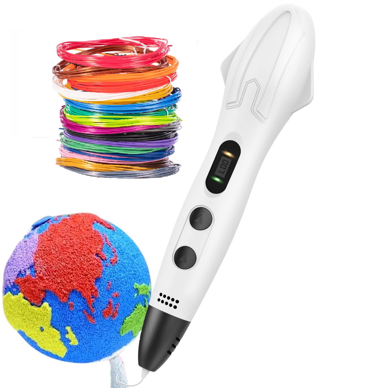 Castletec - Lapiz Impresora 3d Sm-03 Pla Abs + 54mts Filamentos - Blanco