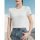 thumbnail image 1 of 3x Polera Mujer Básica Camiseta Corta Manga Premium Elástica Surtidos L Liso, 1 of 3