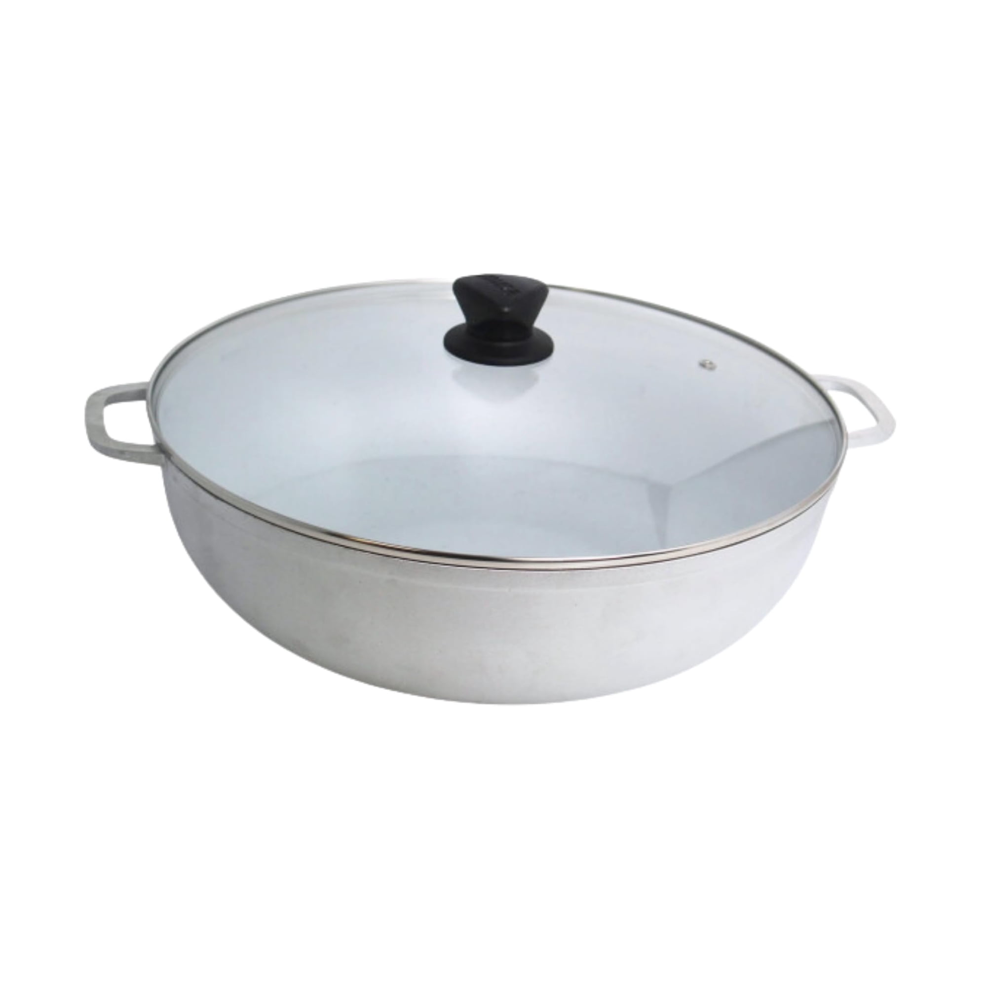 Olla Imusa Caldero 11l/36cm De Aluminio Fundido Con Tapa De Vidrio