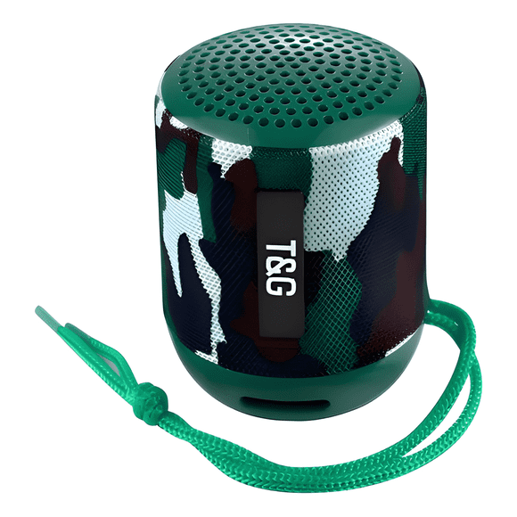 Parlante t&g tg-129 bluetooth 5 0 radio Verde militar