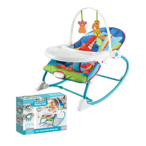 Mecedora Silla De Comer 2 En 1 Con Vibración Azul By Lubabycas
