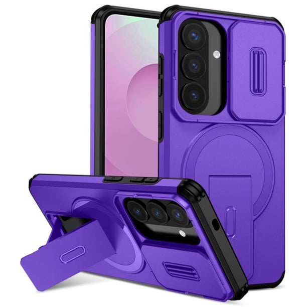 Funda para Samsung Galaxy S26+ 5G 6.7" con Soporte Plegable Invisible, Carga Inalámbrica Magnética MagSafe, Carcasa Deslizante para Cámara, a Prueba de Golpes y Caídas, Funda Protectora Resistente, M