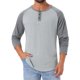 thumbnail image 1 of INSPIRE CHIC Camisetas de Hombre Manga Larga Raglán Casual Béisbol Henley Camisetas XL Gris, 1 of 6