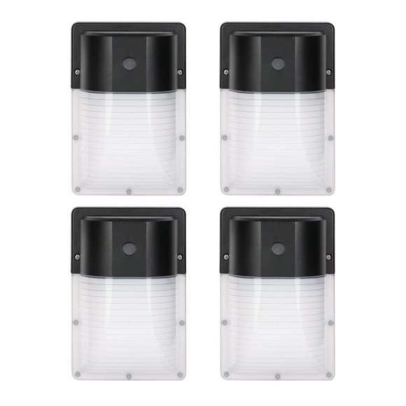 Luz LED de pared Kadision con fotocélula de anochecer a amanecer, 13 W 1430 lm 5000 K 100-277 V IP65 impermeable para exterior, lista para ETL, paquete de 4