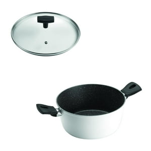 Ghidini - Set Cacerola 20Cm Antiadherente Blanco Con Tapa Daily