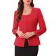 thumbnail image 1 of INSPIRE CHIC Blazers de Negocios Casual para Mujeres con Botones, Cuello Redondo, Manga Larga, Chaquetas de Oficina con Bolsillos M Rojo, 1 of 6