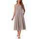 thumbnail image 1 of INSPIRE CHIC Vestidos sin mangas a cuadros para mujer, ajuste holgado casual, vestido midi de cuadros con bolsillos, atuendos de verano, S marrón oscuro, 1 of 6