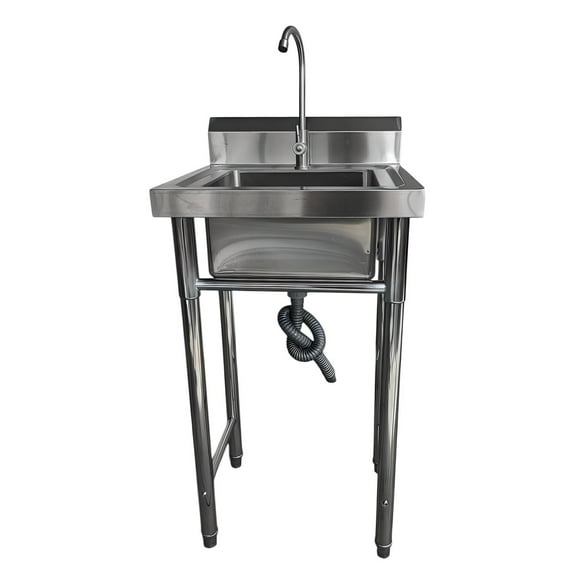 Lavafondos Acero Inoxidable 50x50x90 cm. Con Grifería