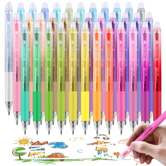 Bolígrafos de gel Miikoul, 36 colores, 0,7 mm, de punta fina, borrables