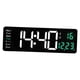 thumbnail image 3 of Reloj De Pared Digital Grande Hora Fecha Temperatura Semana Pantalla USB Para Dorm Green, 3 of 5