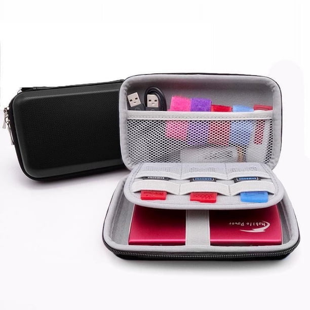 PortableHard Disk Drive Protective Case Power Bank USB Cable Charger Storage Bag Zipper Pouch USB Cable Organizer
