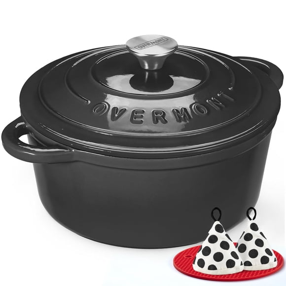 Dutch Oven Overmont, hierro fundido esmaltado, 5,5 L, gris grafito