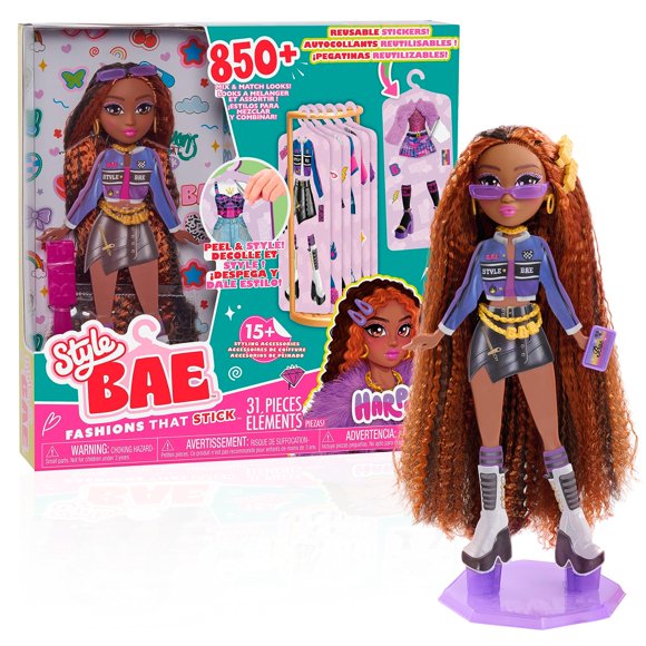 Muñeca moderna Just Play Style Bae Harper de 25 cm con 28 piezas