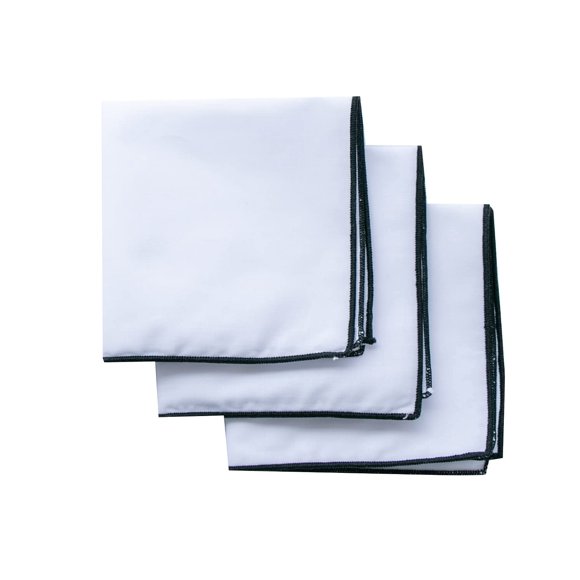 Paquete de 3 pañuelos de bolsillo CoCoUSM 23 cm algodón blanco