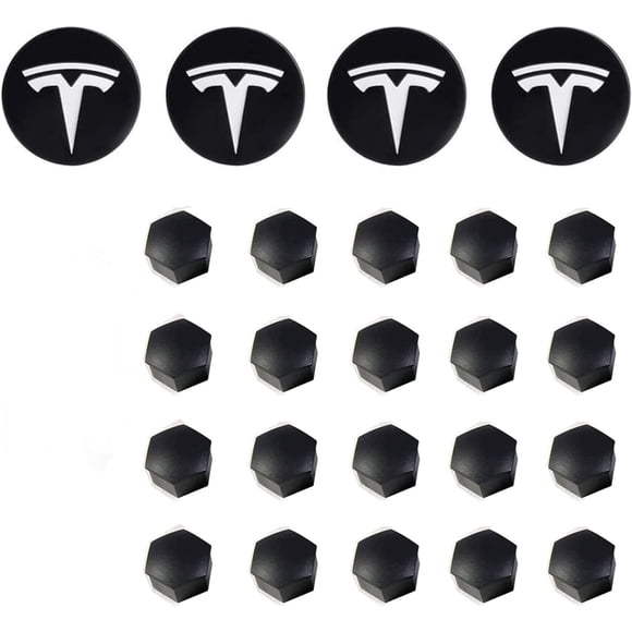 Tapón de cubo XINFOOB para Tesla Model 3, Y, S y X, plateado mate, juego de 4 piezas