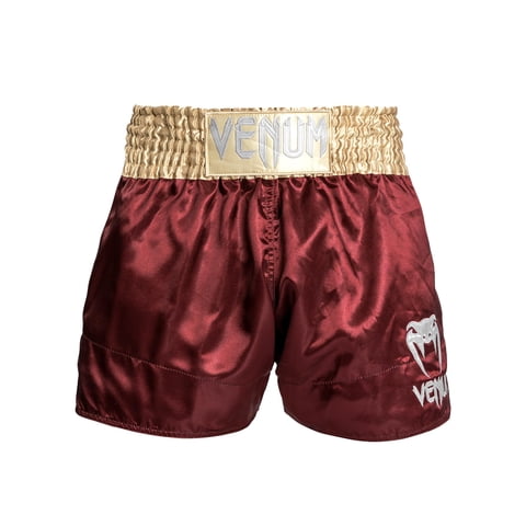 Pantalón Corto De Muay Thai Venum Classic Borgoña/Dorado/Blanco