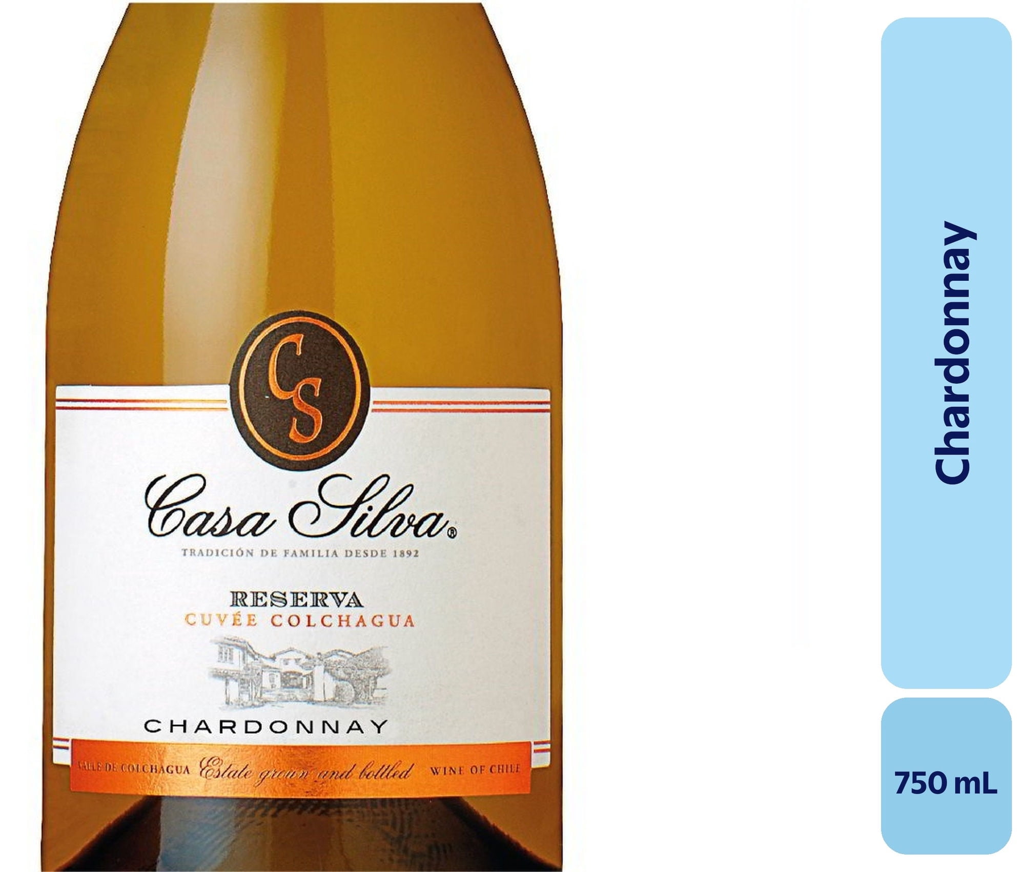 Vino Chardonnay Botella 750 mL Casa Silva