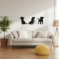 Genérico - Cuadro Decorativo Perros Mdf Negro