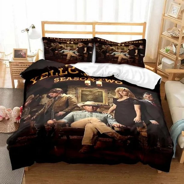 This Is My Yellow-Stone Watching Retro Fashion Bedding Set Duvet Cover Pillowcase Double Adult Bedroom Gift