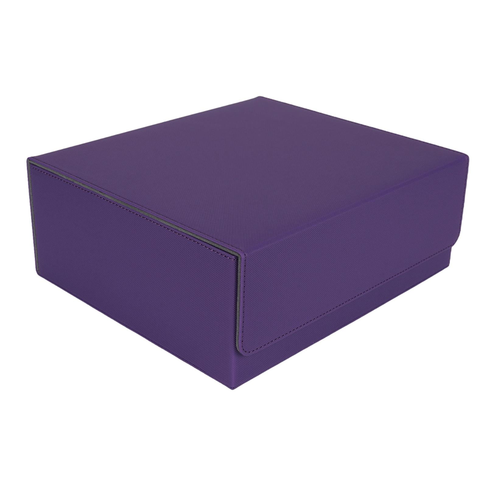 Magideal - Caja Organizadora Multifuncional De Cuero Pu Para Exhibir Barajas De Cartas Púrpura