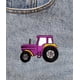 thumbnail image 3 of Parche bordado de tractor morado estilo caricatura 5,5 x 8 cm, 3 of 4
