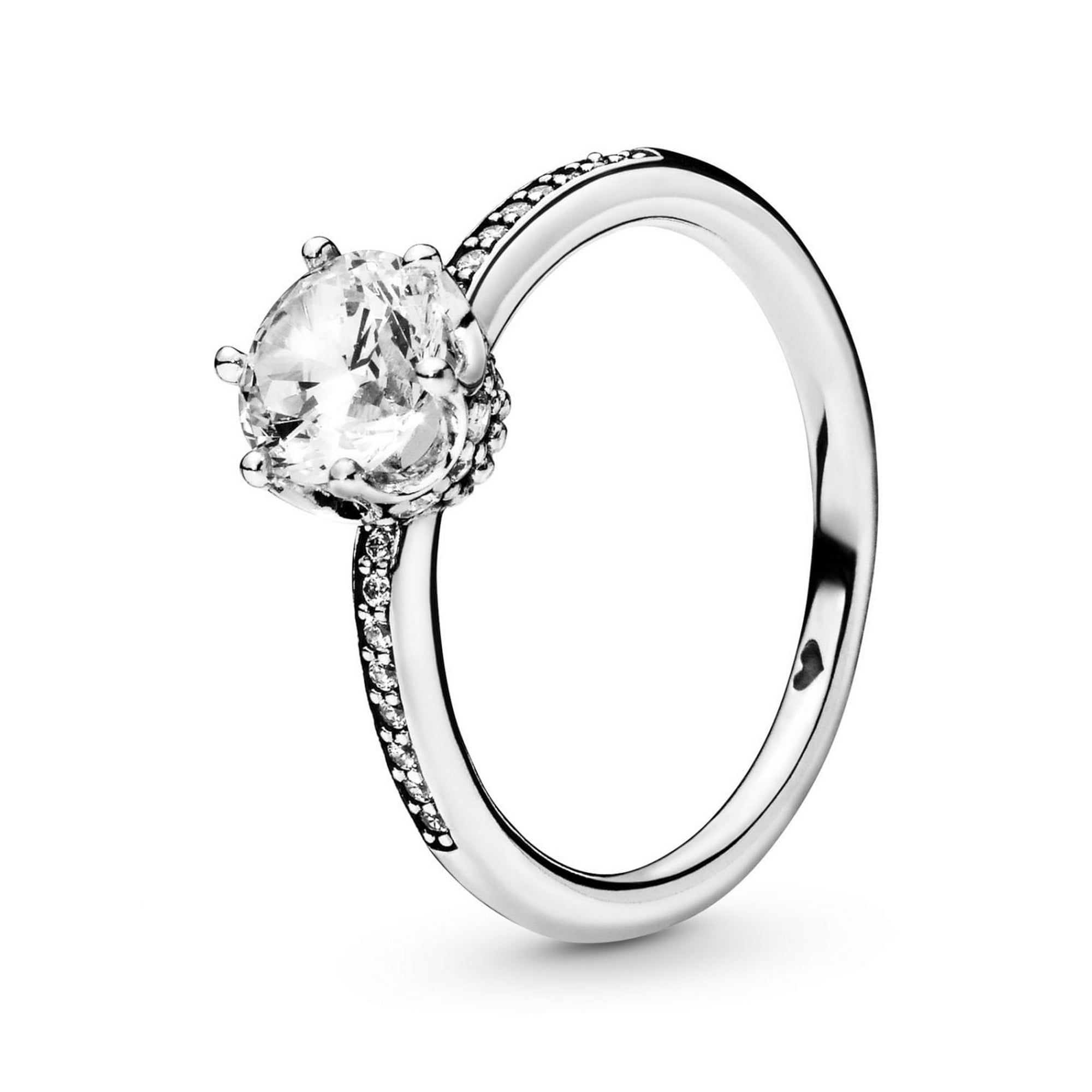 Anillo Pandora Corona Brillante Claro Plata