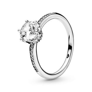 Anillo Pandora Corona Brillante Claro Plata