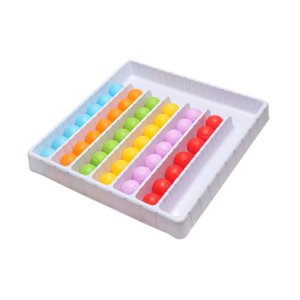 Magideal - Juego De Mesa Con Bolas De Clasificación De Colores, Rompecabezas Portátil, Bolas De Arcoíris, Juego Sensorial Para Niños De 3 Años O Más, Regalo De C