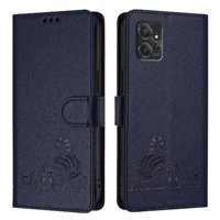 Funda Tipo Cartera Foxdock Para Motorola Moto G Power 2023 Con Soporte, Ranuras, Rfid, Diseño De Gato