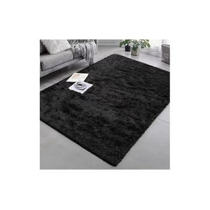 Genérico - Alfombra Peluda 1.8 X 2 - Negro Liso