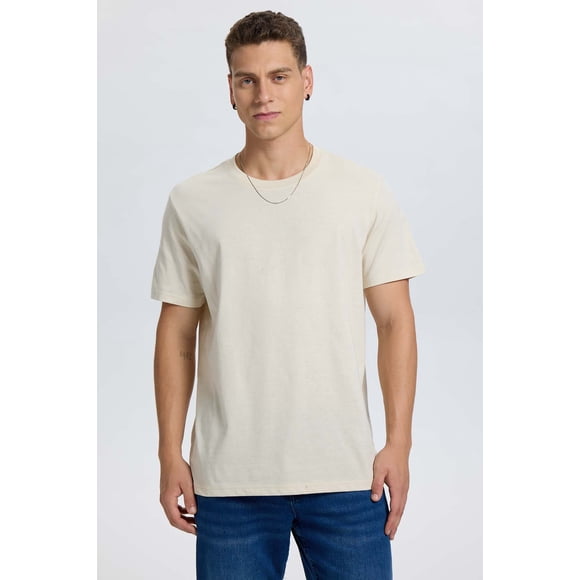 Polera Hombre Regular Fit Básica Beige