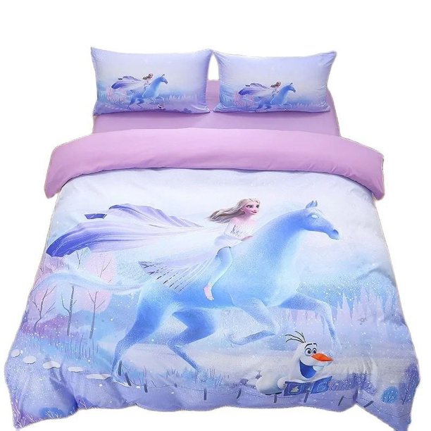 Frozen Bedding Sets Cartoon Duvet Cover Elsa Princess Girls Boys Single Twin For Bed Beautiful Holiday Gifts Bed Sheets