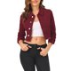 thumbnail image 5 of INSPIRE CHIC Chaqueta de Mezclilla Recortada Lavada de Primavera Verano con Botones Desgastados para Mujer de Regreso a Clases en Color Burdeos Talla S, 5 of 7