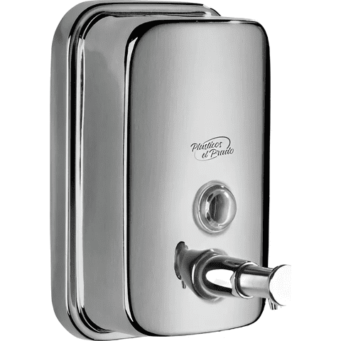 Genérico - Jabonera Con Dispensador Manual Para Jabón Líquido De Acero Inoxidable, 500 Ml, Color Plateado, 500 Ml