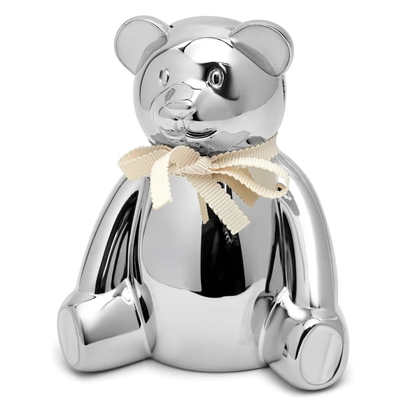Alcancía Oso de Peluche Plateado Krysaliis para Bebé