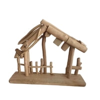 Magideal - Decoraciones Navideñas, Adorno De Pesebre, Auténtica Decoración De Escritorio Para El Hogar, Pesebre Estable De Madera Para Dormitorio, Hogar, Escrito