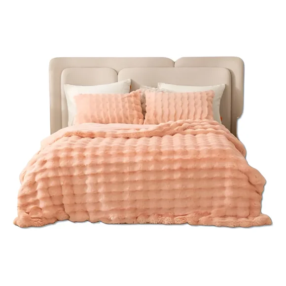 Plumón Invierno 2 Plazas Chiporro Suave Teng Fei 250x230cm Rosa Claro Elegante