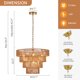 thumbnail image 3 of Candelabro YOMECOO de Ratán Dorado 50 cm, 6 Luces, Estilo Boho, 3 of 9