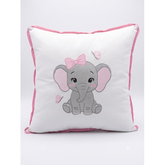 Cojín Bebé Bordado Hipoalergénico 30x30 Elefante Mariposa2