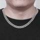 thumbnail image 5 of Collar de Plata Esterlina S925 para Hombre y Mujeres, Eslabón con Brillo, Collar de Diamante Simulado Llamativo, Ancho de 10 Mm, Longitud 45-60 Cm, 5 of 6