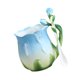 thumbnail image 3 of Taza De Café De Flores Copa De La Mañana Caca Para Beber Taza Para Té Café Con Leche Azul, 3 of 5