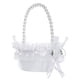 thumbnail image 5 of Cesta de flores de satén, cesta de boda Fariy, accesorios para fotos de novia, lazo blanco con mango, decoración con perlas, cestas de flores de boda , 12cmx18cm, 5 of 5