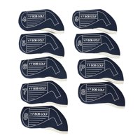 Magideal - 9 Fundas Para Cabezas De Hierro De Golf, Fundas Para Cuñas De Golf, Soporte Portátil Con Etiqueta De Número, Protectores De Varillas De Golf Para Jueg Azul Profundo