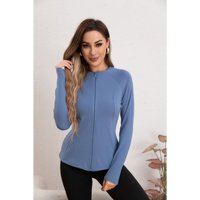 Likeshop - Poleron Deportivo Mujer Elasticado Corte Entallado Cierre 017