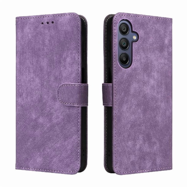 Funda Billetera para Samsung Galaxy A17 5G con Soporte - Cartera de Cuero con Ranuras Morado