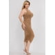thumbnail image 3 of Vestido Midi Ajustado De Un Solo Hombro Con Fruncido Sexy Y Liso Color Coca Mocha (talla Grande Para Mujer), 3 of 5