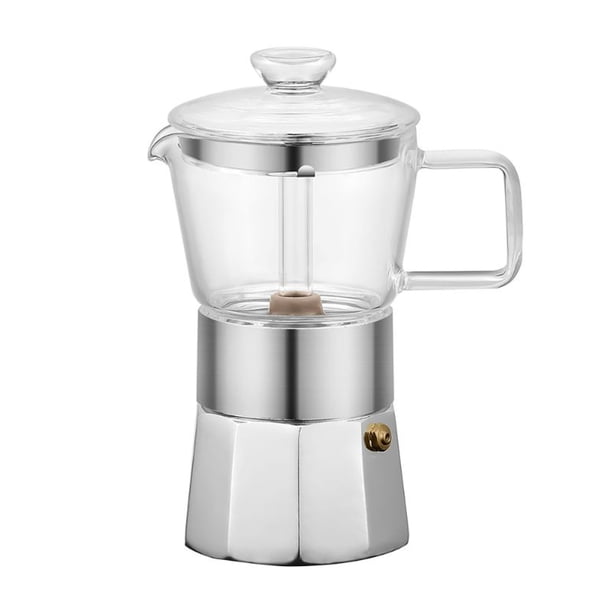 Cafetera Italiana Crystal Vitrex 1 Pieza Aluminio Transparente